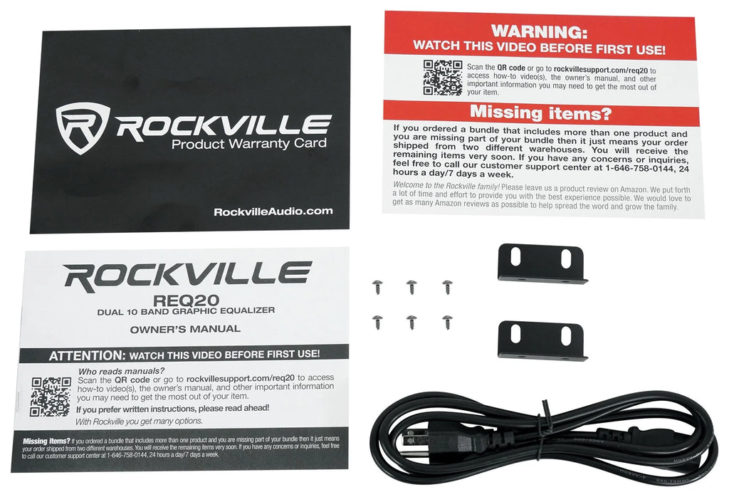 REQ20 19" Pro Rack Mount Dual 10-Band Graphic Equalizer EQ+VU Meters