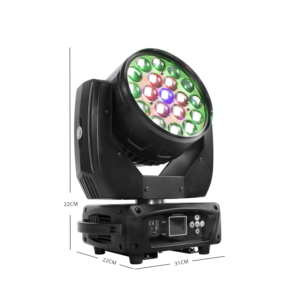 19X15W LED RGBW Moving Head with Zoom & Wash Stage Lighting