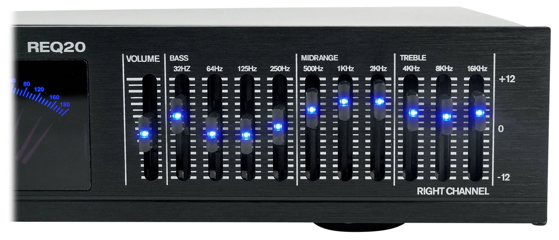 REQ20 19" Pro Rack Mount Dual 10-Band Graphic Equalizer EQ+VU Meters