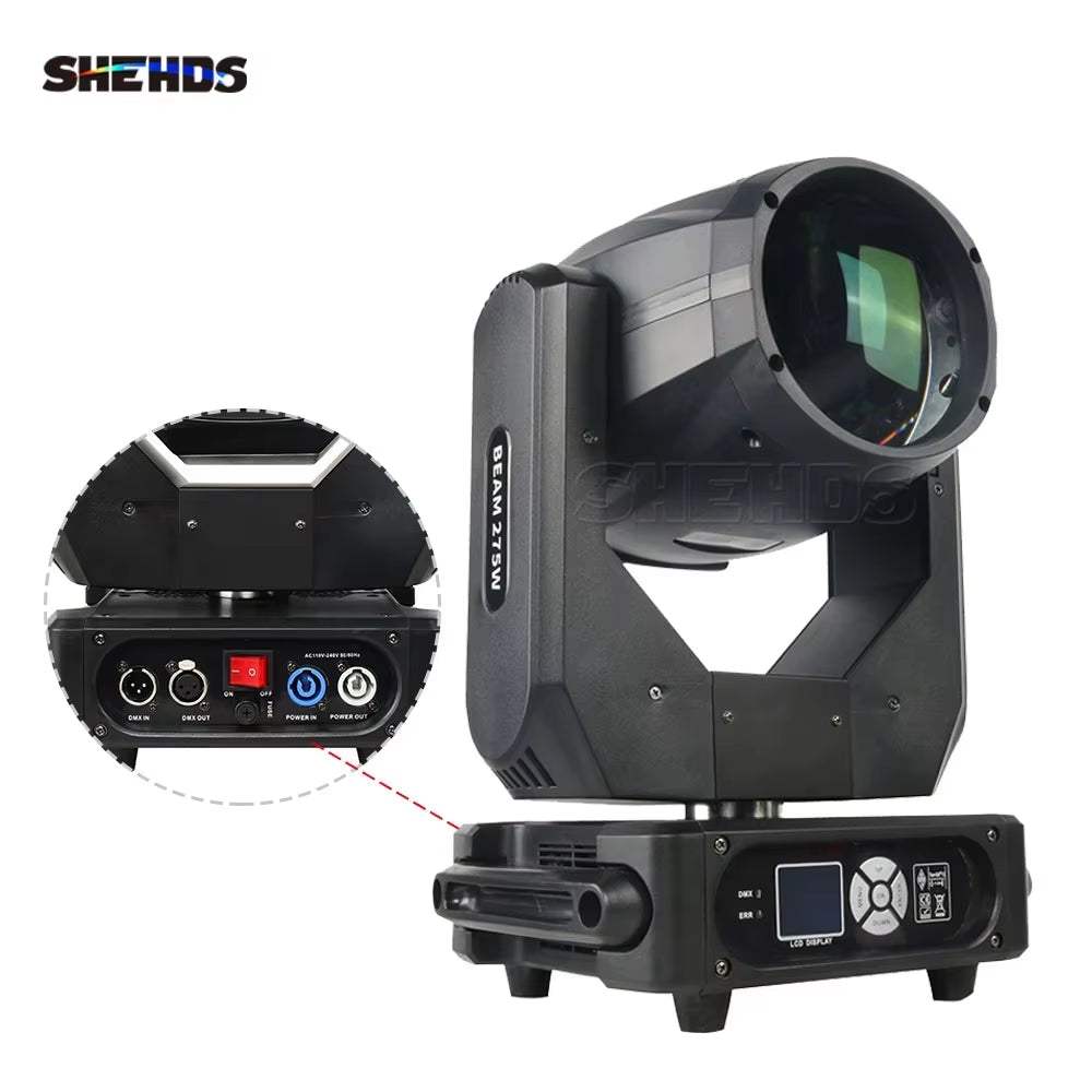 SHEHDS Beam 275W Moving Head Light Bulb Double Prism DMX512 for Night Club Wedding Theater Disco Professional Christmas Lights