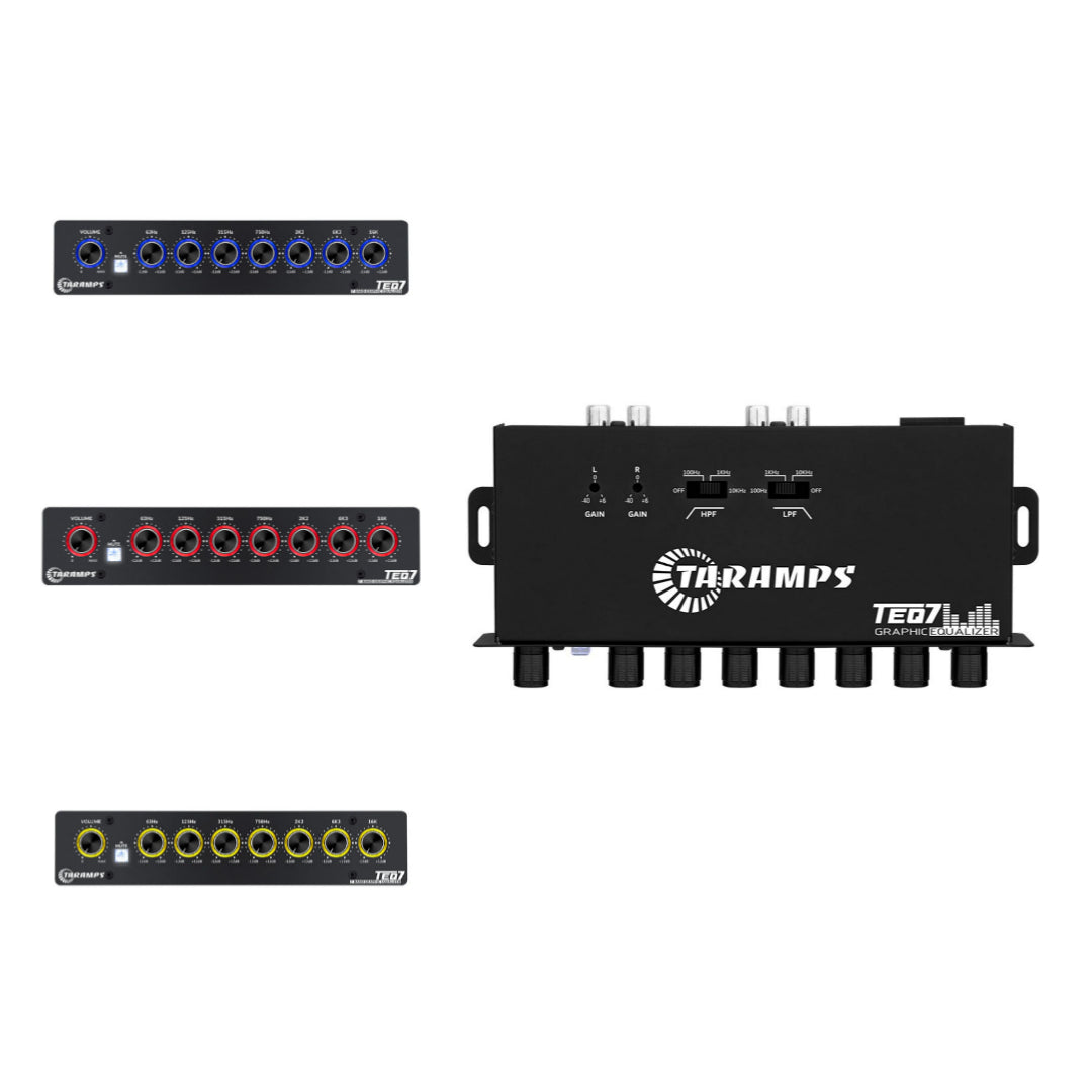 Taramps TEQ 7 Stereo 7-Band Graphic Equalizer RCA Input 2 Channels Car Audio