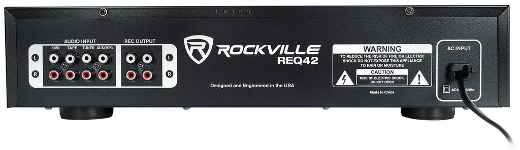 Rockville Req42 B Dual 21 Band Graphic Equalizer Rack Mount Professional Audio