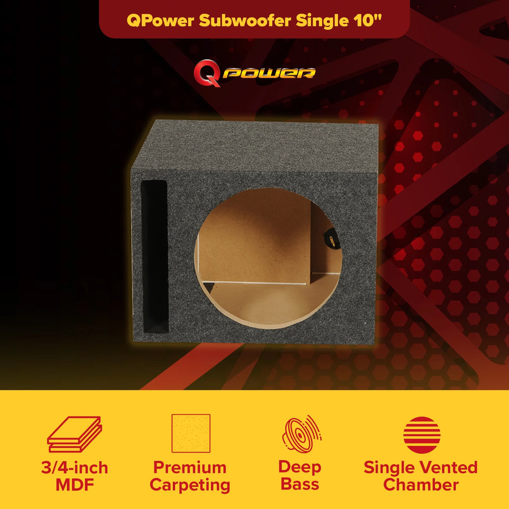 10 Inch Heavy-Duty Single Vented Vehicle Subwoofer Enclosure