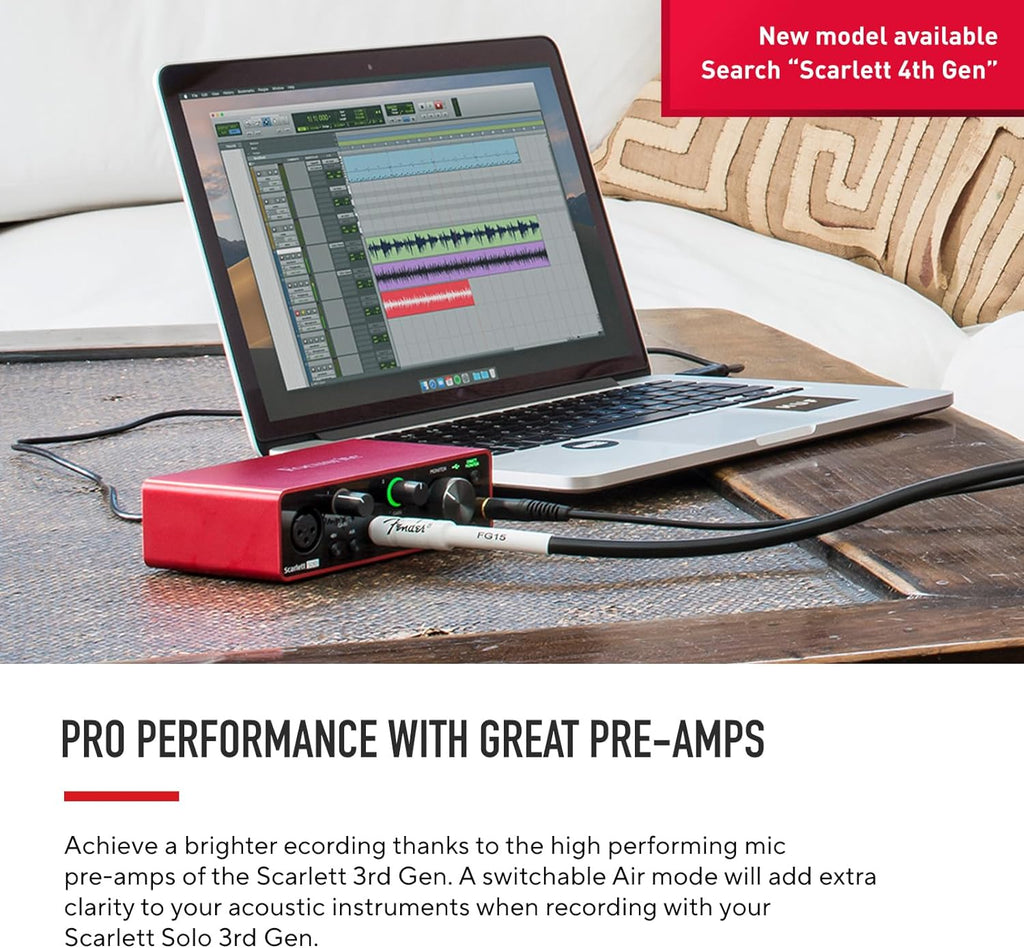 Scarlett Solo 3Rd Gen USB Audio Interface, for the Guitarist, Vocalist, Podcaste