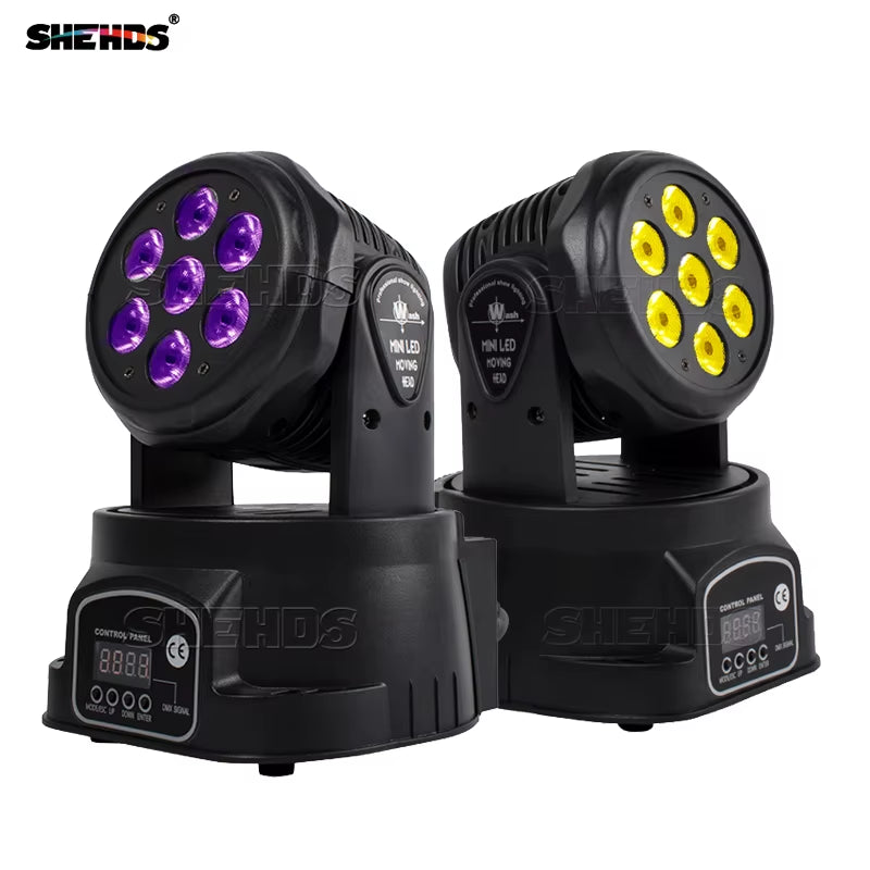 Mini LED 7X12W RGBW/18W RGBWA+UV Wash Moving Head Lighting Dj Disco Ball Lights