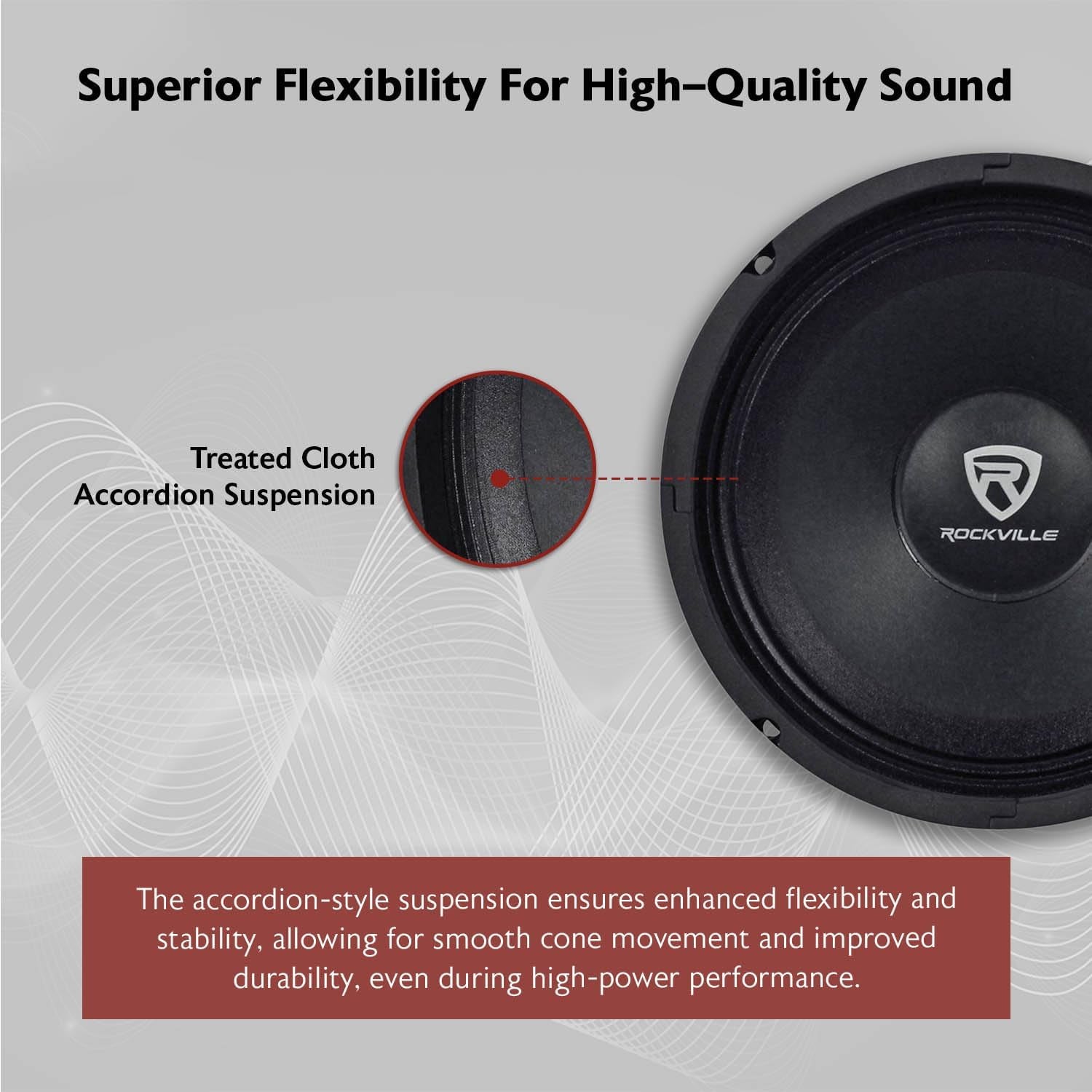 RM88PRO Mid-Range Competition Car Speaker, 8”, 300W, 8 Ohm, Kevlar Cone, Open Basket, CEA Compliant, 100Oz Magnet, Perfect for Car Audio