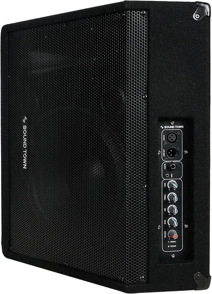 2-Pack Powered DJ PA Stage Monitor Speakers 12” 500W with Compression Driver for Live Sound, Bar, Church (METIS-12MPW-PAIR)