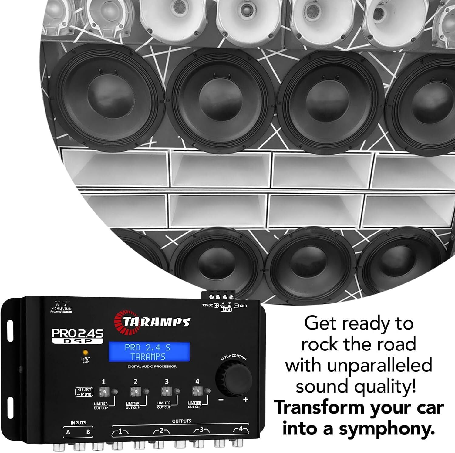 Taramps Pro 2.4S DSP Crossover Full Digital Signal Processor & 15-Band Equalizer
