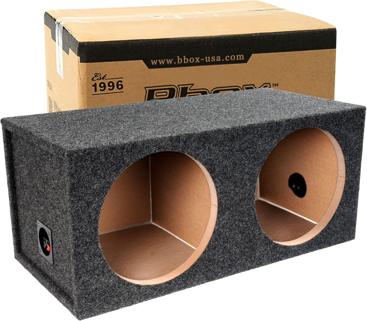 Bbox Dual Sealed 12 Inch Subwoofer Enclosure - Pro Audio Tuned Dual Sealed Car Subwoofer Boxes & Enclosures - Premium Subwoofer Box Improves Audio Quality, Sound & Bass - Spring Terminals
