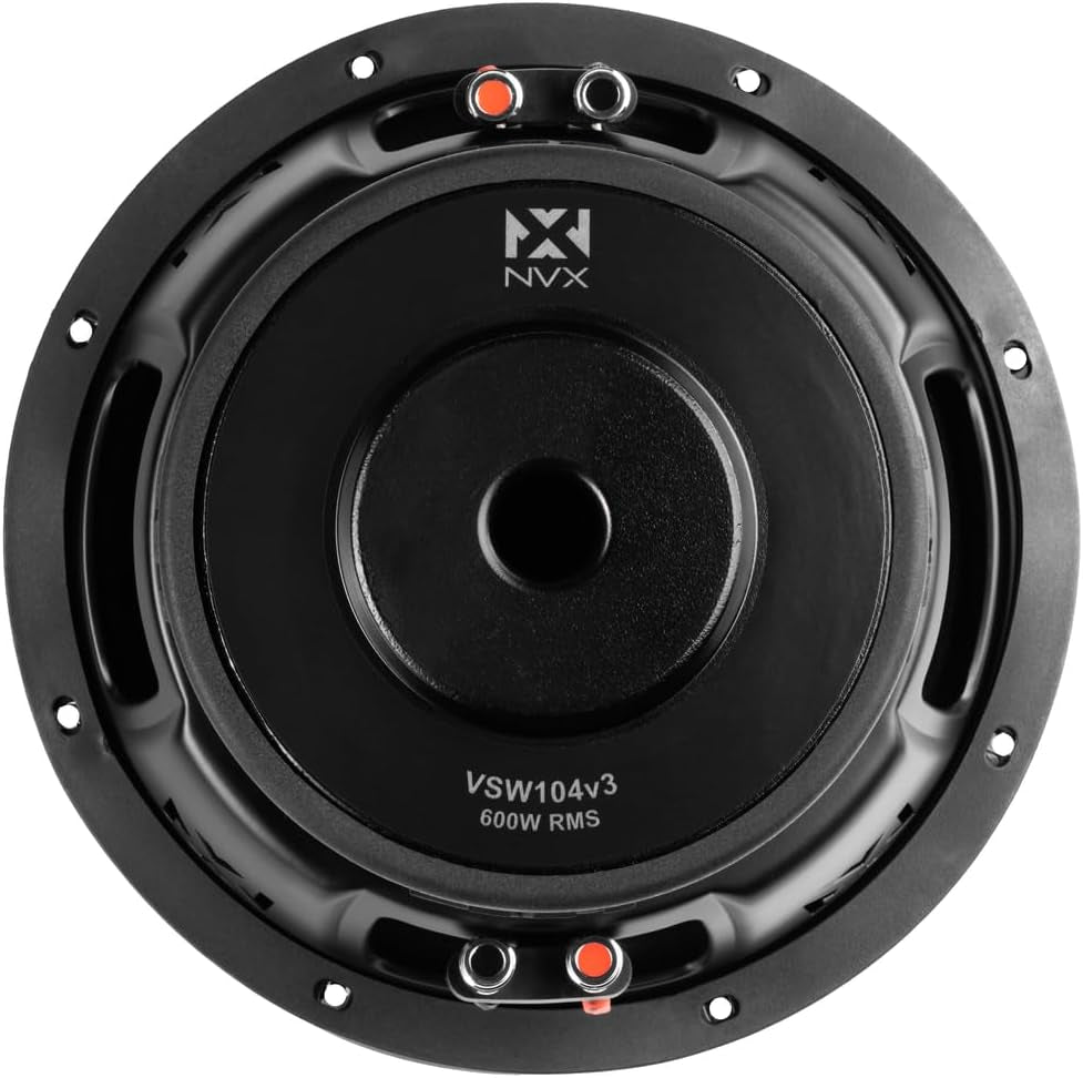 VSW104 1200W Peak (600 RMS) 10" Vs-Series Dual 4-Ohm Car Subwoofer Version 3 (Vsw104V3)