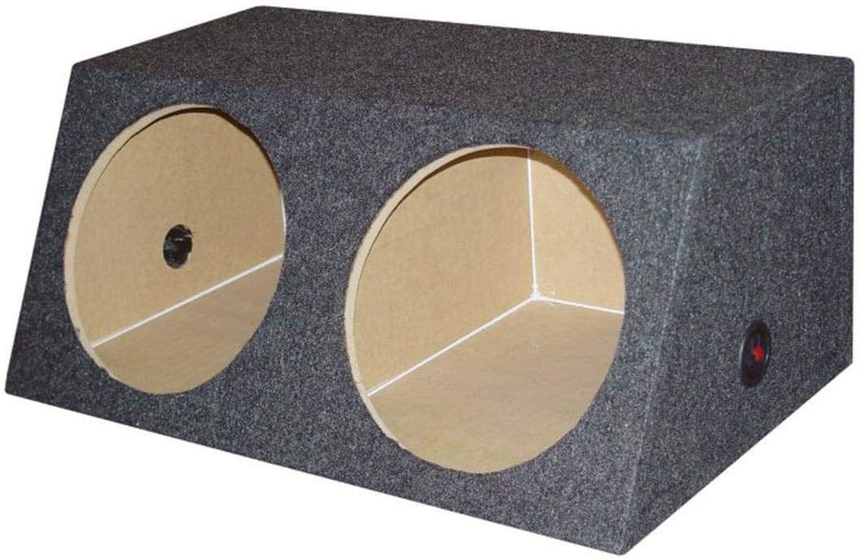 QSMBASS12 Dual 12" Inch Sealed Angled Subwoofer Sub Box Speaker Enclosure