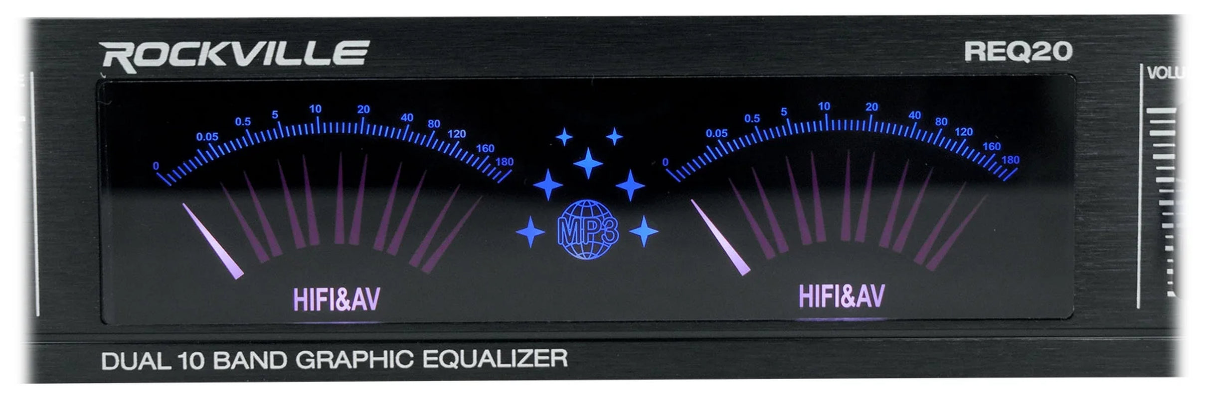 REQ20 19" Pro Rack Mount Dual 10-Band Graphic Equalizer EQ+VU Meters