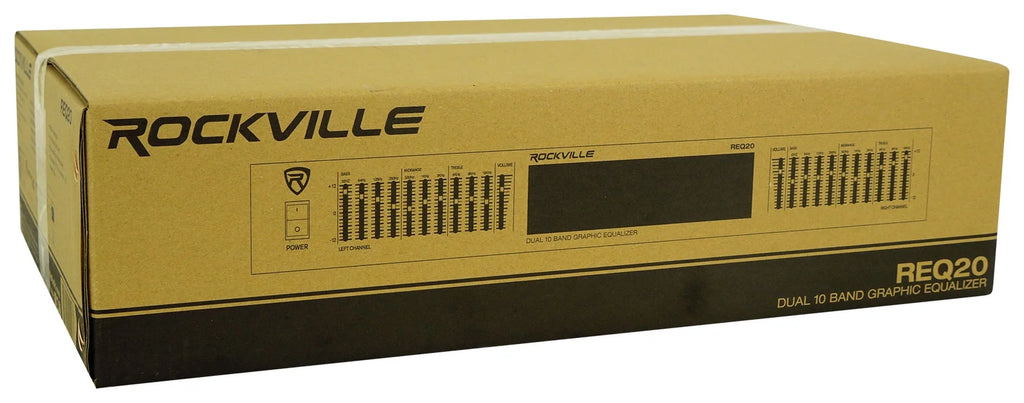 REQ20 19" Pro Rack Mount Dual 10-Band Graphic Equalizer EQ+VU Meters