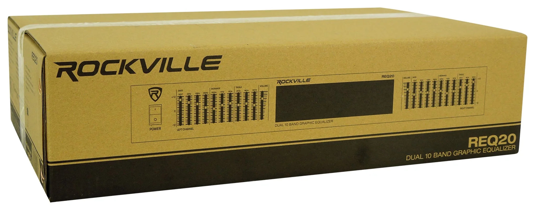 REQ20 19" Pro Rack Mount Dual 10-Band Graphic Equalizer EQ+VU Meters