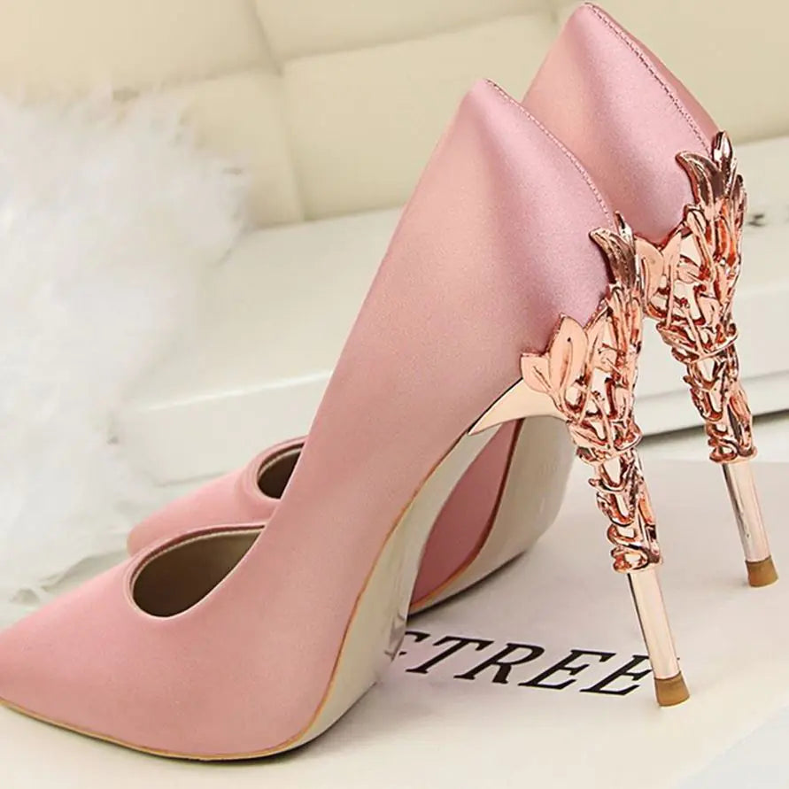 White Satin High Heels for Women - Stylish Pointed Shoes