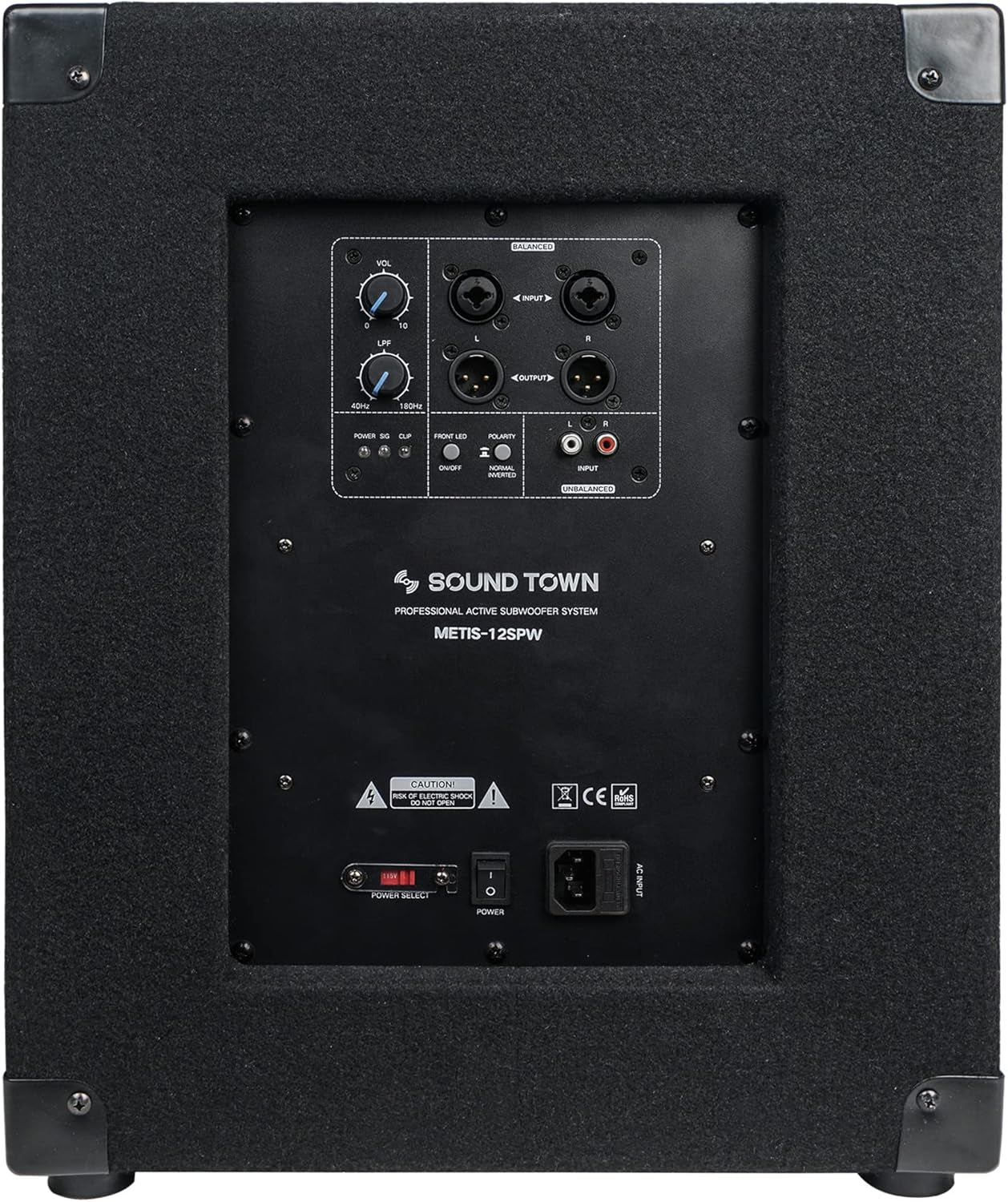 METIS Series 1400 Watts 12” Powered PA DJ Subwoofer with Class-D Amplifiers, 3” Voice Coil (METIS-12SPW)