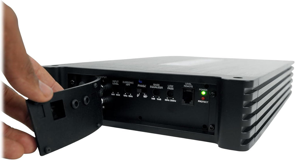 DBM13 3000W Peak/750W RMS Mono Amplifier for Boat Subwoofers, 2 Ohm, Weather-Resistant, Bass Remote, High-Performance Audio