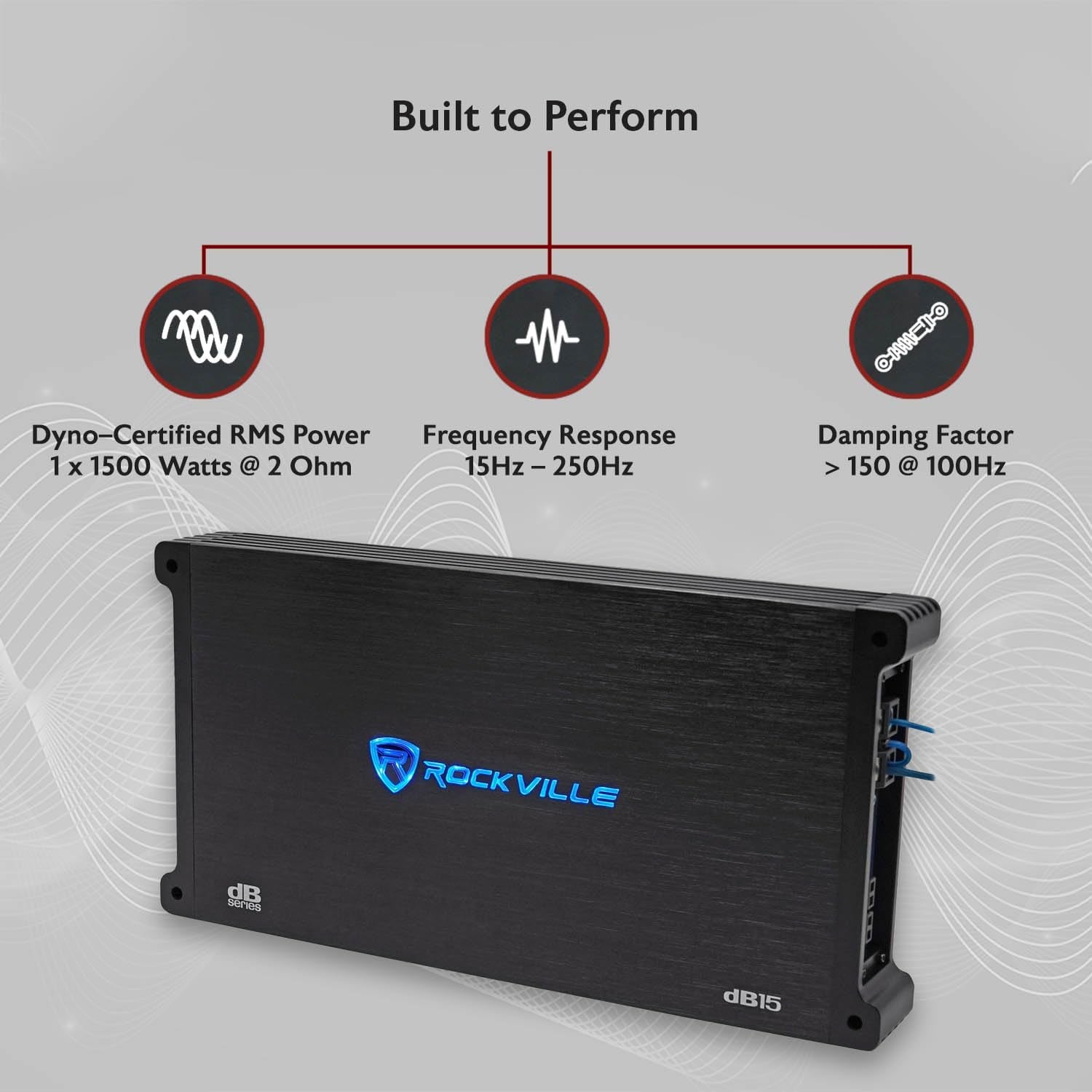 Db15 Mono Car Amplifier, 6000W, Class-D, Dyno-Certified, Subsonic Filter, EQ, Crossover, Bass Remote, Perfect for Subwoofers, and Car Audio