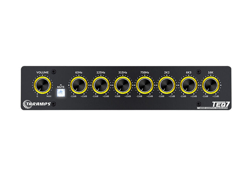 Taramps TEQ 7 Stereo 7-Band Graphic Equalizer RCA Input 2 Channels Car Audio