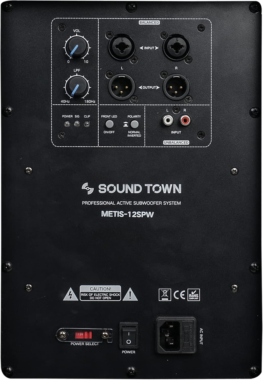 METIS Series 1400 Watts 12” Powered PA DJ Subwoofer with Class-D Amplifiers, 3” Voice Coil (METIS-12SPW)