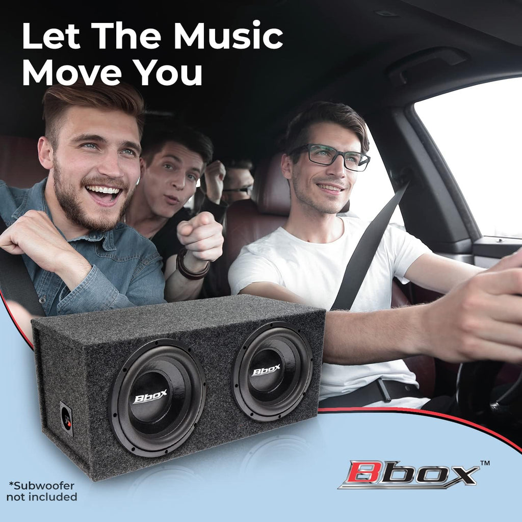 Bbox Dual Sealed 12 Inch Subwoofer Enclosure - Pro Audio Tuned Dual Sealed Car Subwoofer Boxes & Enclosures - Premium Subwoofer Box Improves Audio Quality, Sound & Bass - Spring Terminals