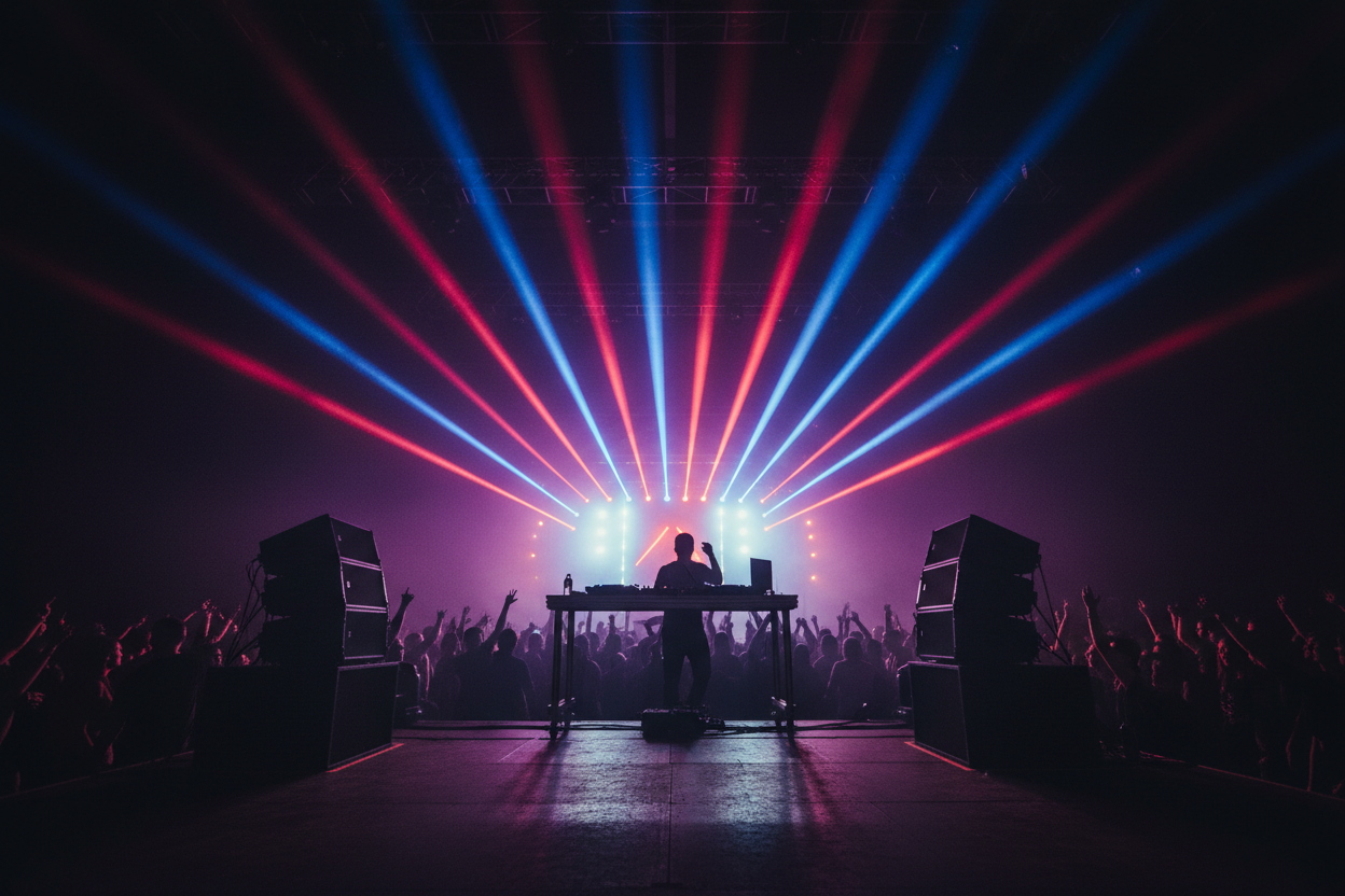 DJ Concert Theme with Lighting Beams
