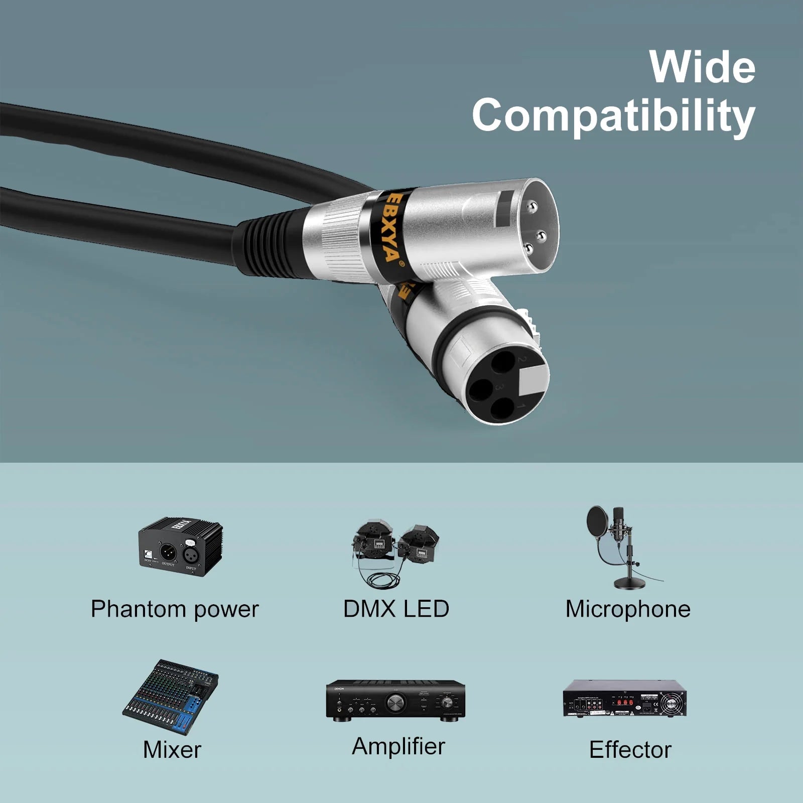 ​XLR Microphone Cables 6-Pack with Color Coded Connectors,  Balanced XLR to XLR Cable 0.6M, High Performance OFC for Easy Setup, Studio, Live Sound, Church & PA Systems​