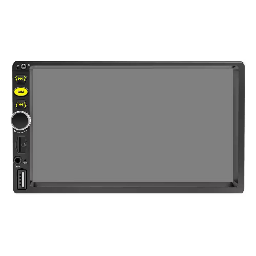 7 In. Double Din Touch Screen Car Radio with Apple Carplay Bluetooth Stereo Backup Camera Steering Controls