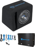 SK58 Package 8" 800W Loaded K5 Car Subwoofer Enclosure+Db10 Amplifier, 4 Ohm, Deep Bass, Compact Design, Easy Installation, for Car Audio Enthusiasts