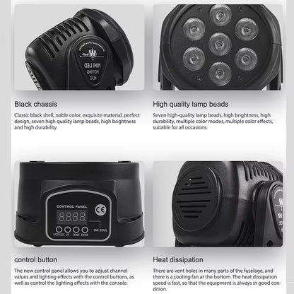 Mini LED 7X12W RGBW/18W RGBWA+UV Wash Moving Head Lighting Dj Disco Ball Lights