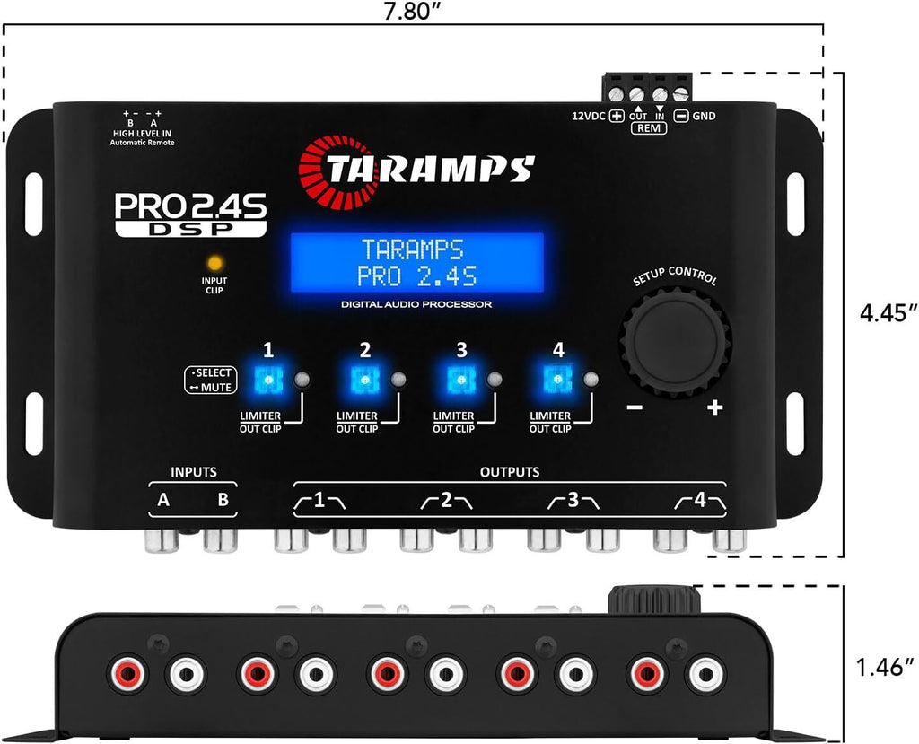 Taramps Pro 2.4S DSP Crossover Full Digital Signal Processor & 15-Band Equalizer
