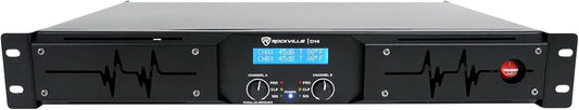 D14 7000W Peak/2000W RMS Class-D 2 Channel Amplifier, 1.5U Rack-Mount, LCD Display, Cooling Fans, Built-In Crossover, for Djs and Live Sound