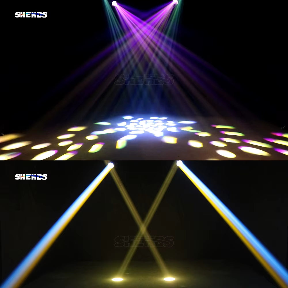SHEHDS Beam 275W Moving Head Light Bulb Double Prism DMX512 for Night Club Wedding Theater Disco Professional Christmas Lights